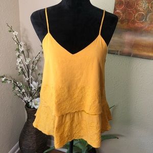 Alya Tiered Mustard/Yellow Sleeveless Top